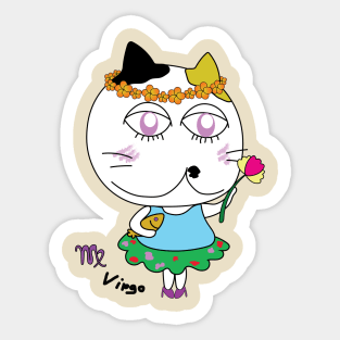 Virgo zodiac funny cat Sticker